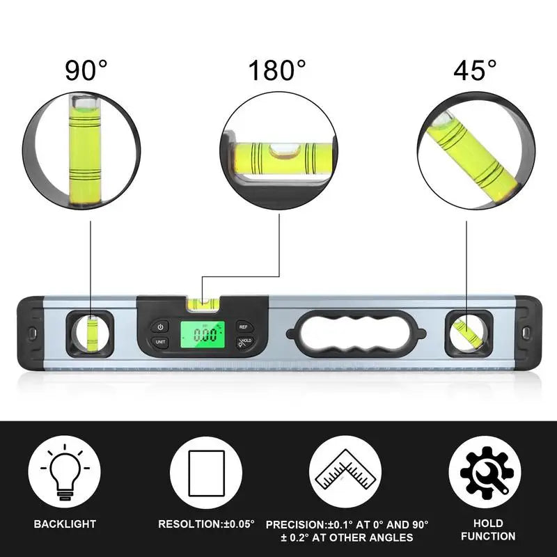 The Level Backlit LED Display Digital Torpedo Level Easy to Read 20In Leveler Tool Leveler Ruler Level Measuring