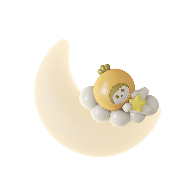 Cream Wind Moon Eye Protection Bedside Wall Lamp