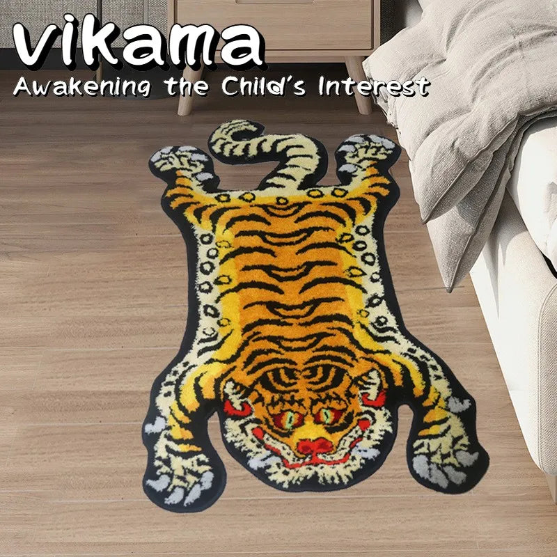 Bionic Tiger Decorative Rug - Unique Shaped Floor Mats for Living Room and Bedroom Decoration