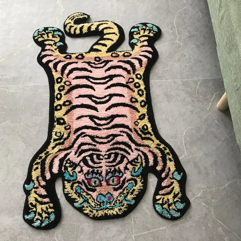 Bionic Tiger Decorative Rug - Unique Shaped Floor Mats for Living Room and Bedroom Decoration