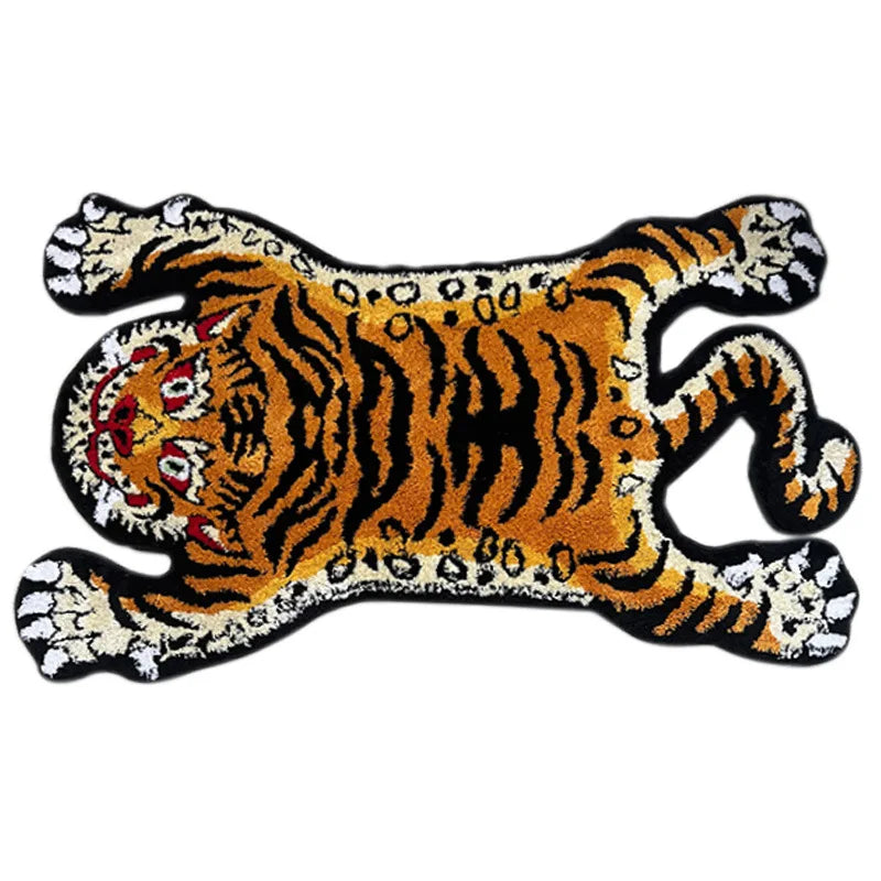 Bionic Tiger Decorative Rug - Unique Shaped Floor Mats for Living Room and Bedroom Decoration