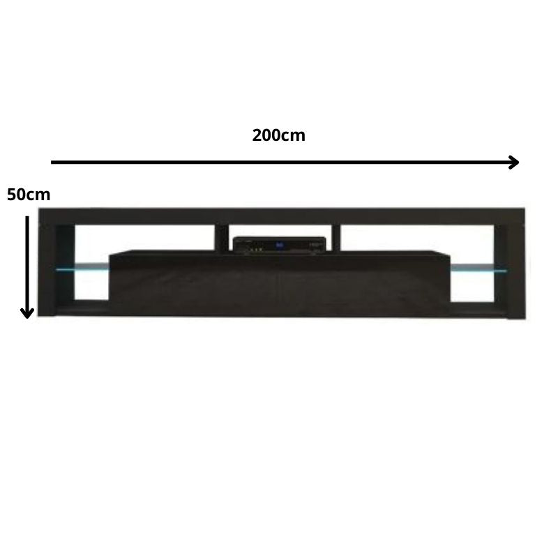 NNEDSZ Modern TV Cabinet Living Room Furniture 200cm Black-1