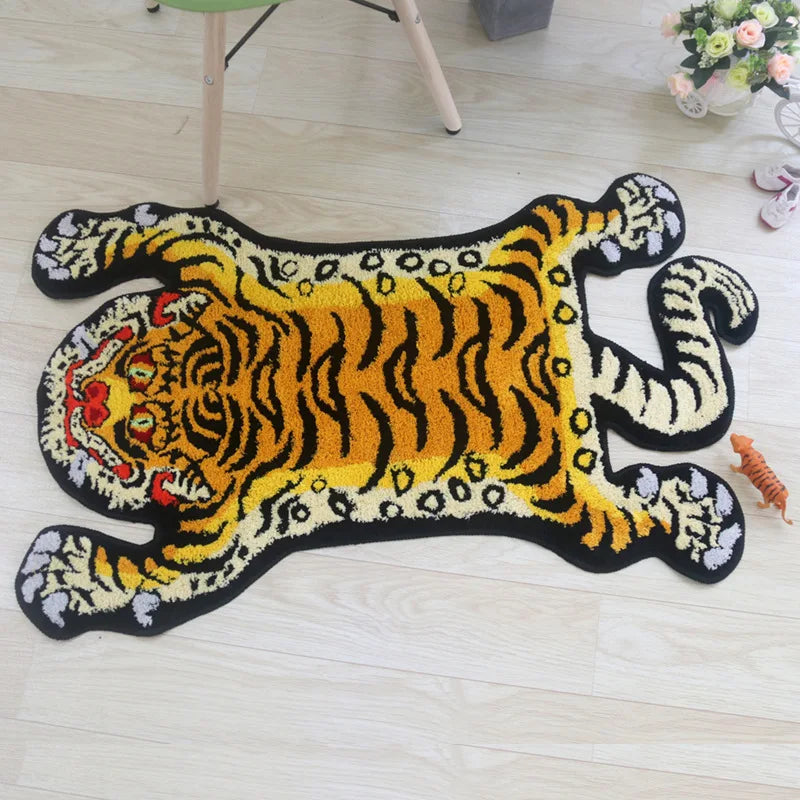 Bionic Tiger Decorative Rug - Unique Shaped Floor Mats for Living Room and Bedroom Decoration