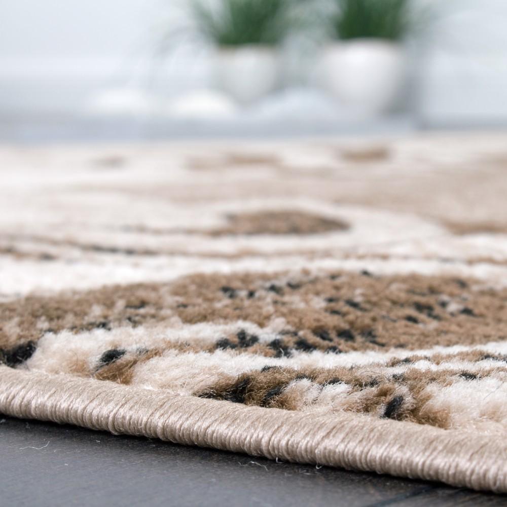 Brown Beige Designer Rug for Living Room-3