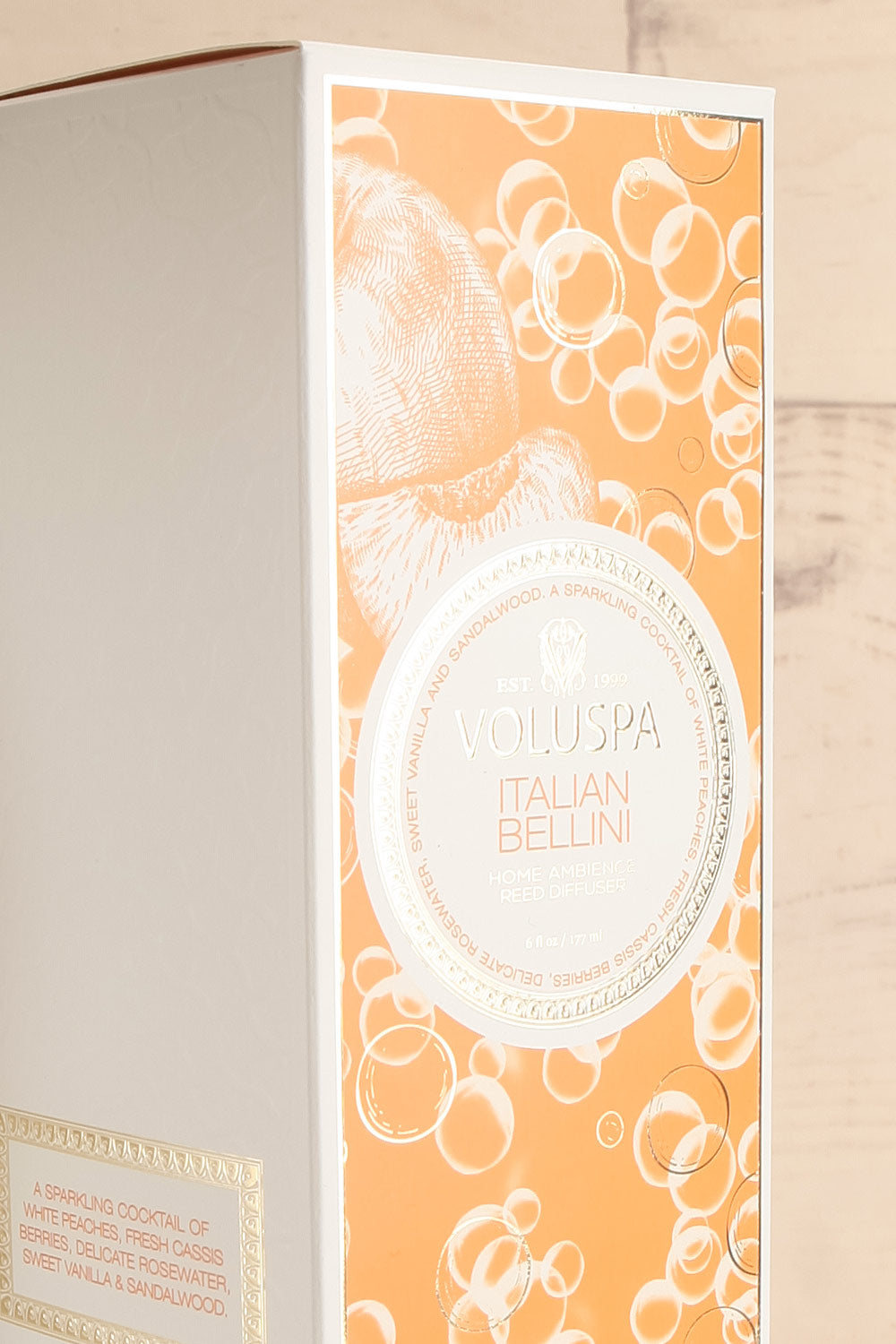 Home Diffuseur Italian Bellini | Voluspa | La petite garçonne box close-up