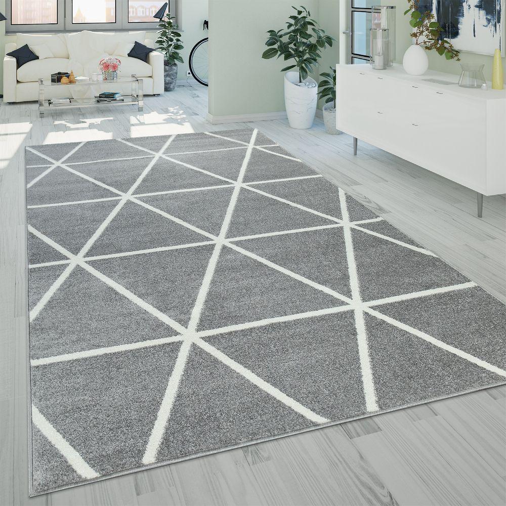 Modern Geometric Rug for Living-Room in Gray-0