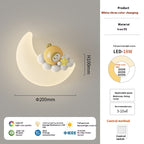 Cream Wind Moon Eye Protection Bedside Wall Lamp