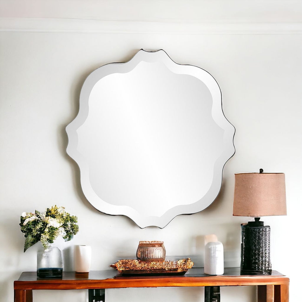 16" Gray Abstract Unframed Accent Mirror-0