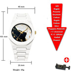 Classic Middle Eastern Arabic Numerals Blue Dial Quartz Watch for Men'S Casual Plastic Strap Women'S Waterproof Clock