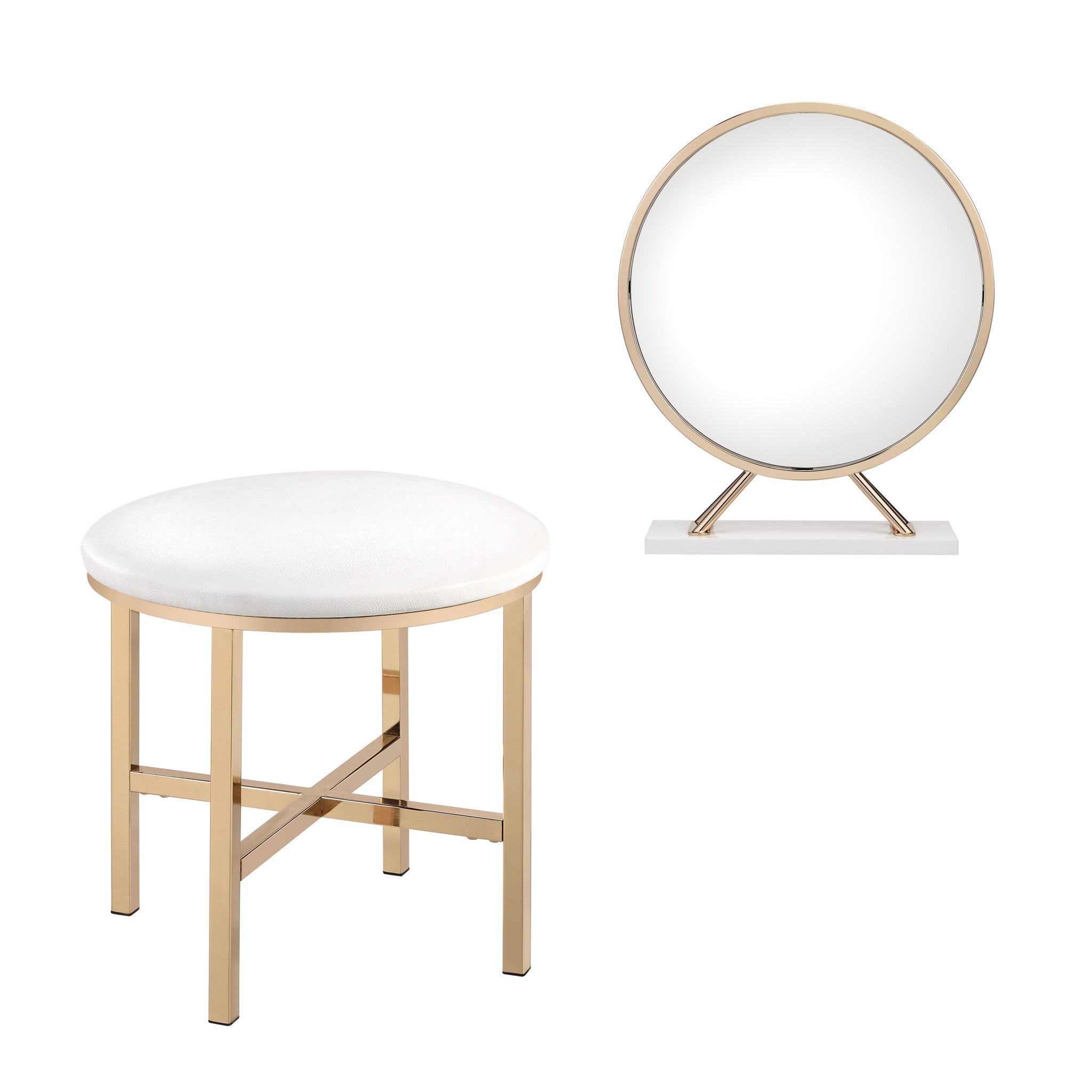 16" Round Metal Framed Freestanding Mirror-1
