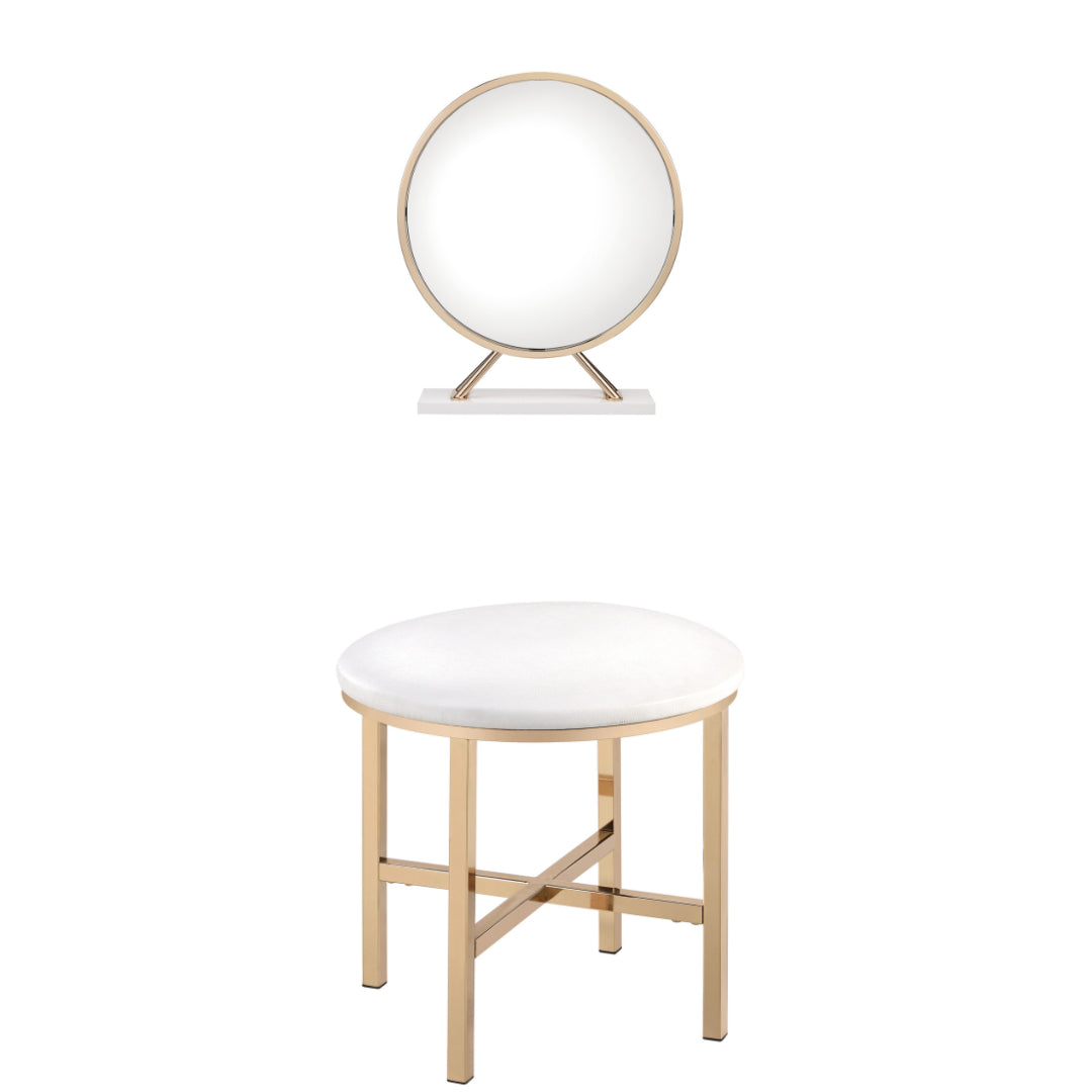 16" Round Metal Framed Freestanding Mirror-2