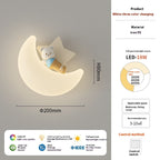 Cream Wind Moon Eye Protection Bedside Wall Lamp