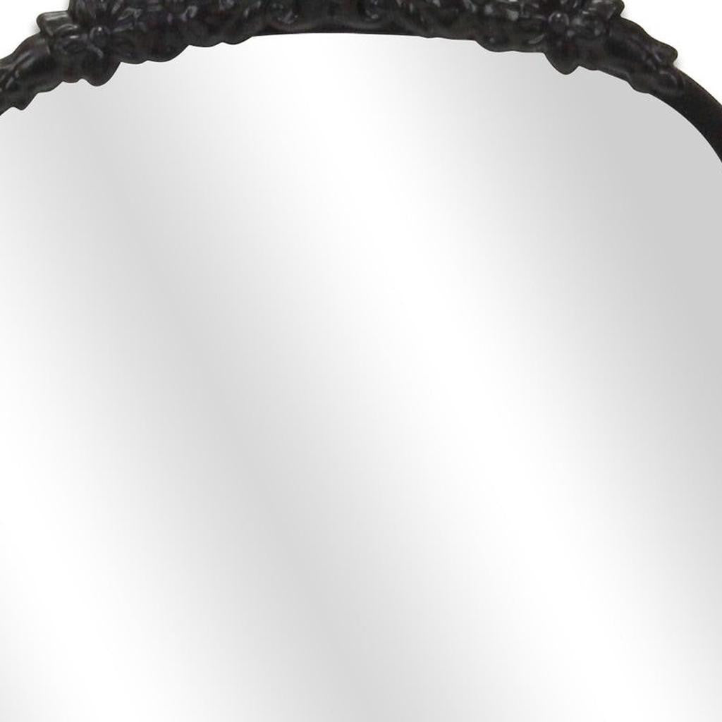 16" Black Metal Arch Accent Mirror-7