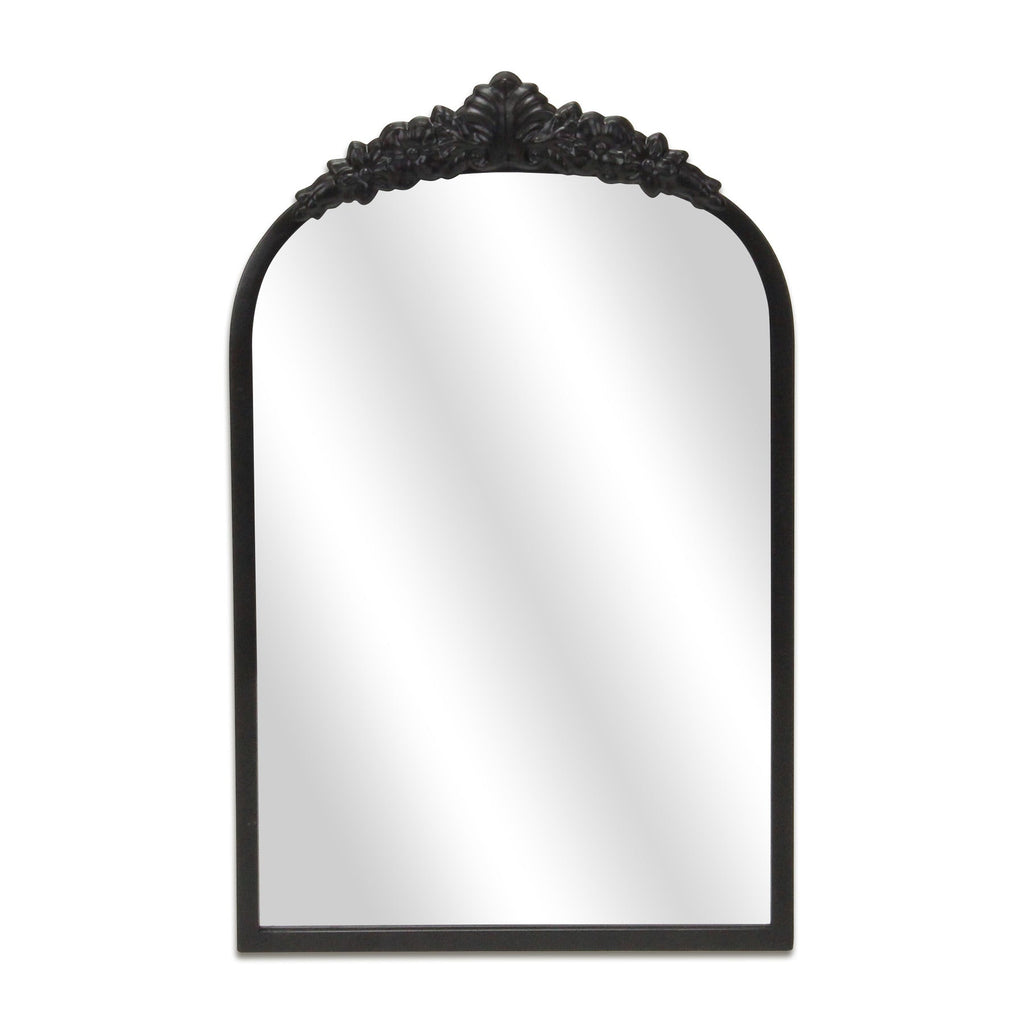 16" Black Metal Arch Accent Mirror-1