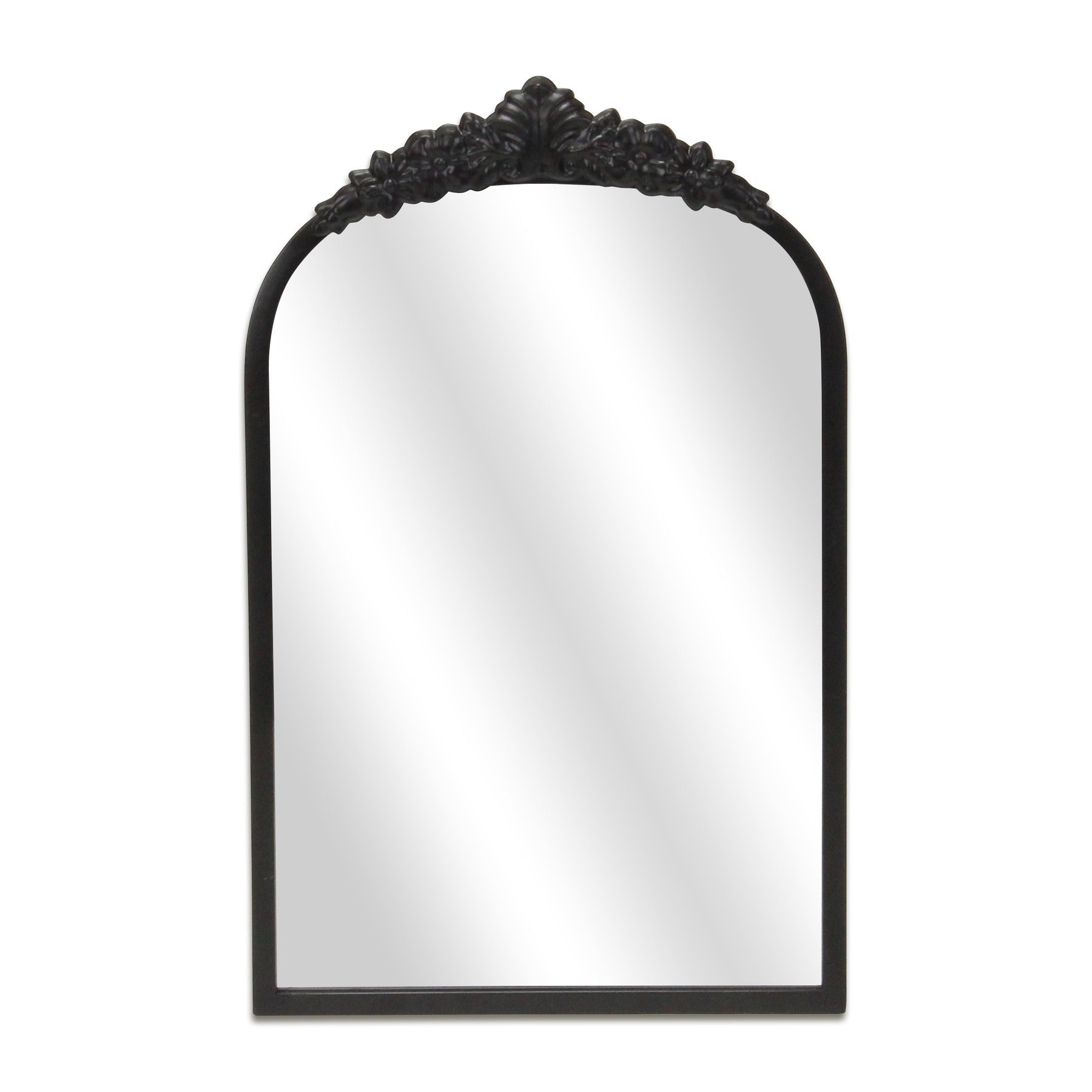 16" Black Metal Arch Accent Mirror-1
