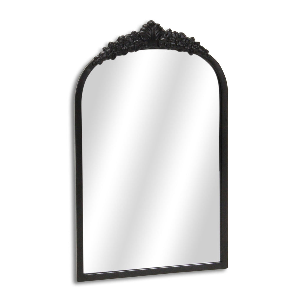 16" Black Metal Arch Accent Mirror-2