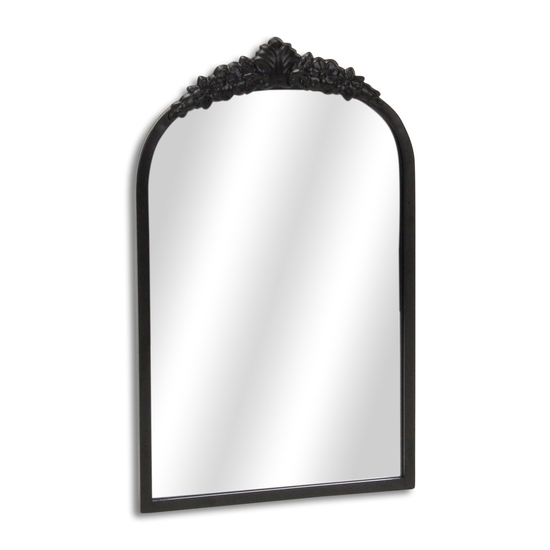 16" Black Metal Arch Accent Mirror-2