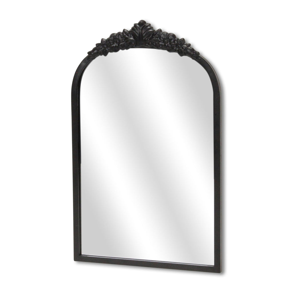 16" Black Metal Arch Accent Mirror-3