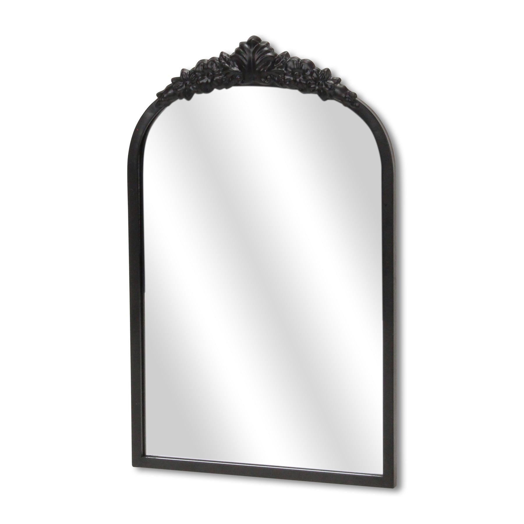16" Black Metal Arch Accent Mirror-3