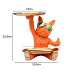 Bulldog Cool Sculpture Dog Ornament Butler Storage Box with Tray Nordic Table Decoration Resin Animal Sculpture Coin Piggy Bank