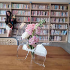 {NN74} Transparent Butterfly Acrylic Flower Vase Three-Dimensional Flower Arrangement Accessories Butterfly Vase Home Decoration