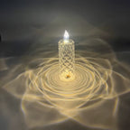 LR44 Battery Electronic Candle Crystal Rose Projection Ambient Light Decor Bar Club Holiday Wedding LED Bedroom Table Lamp