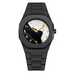 Classic Middle Eastern Arabic Numerals Blue Dial Quartz Watch for Men'S Casual Plastic Strap Women'S Waterproof Clock
