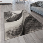 Modern Living Room Rug Brilliance Abstract Design - Grey-4