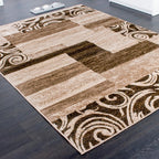 Brown Beige Designer Rug for Living Room-1