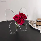 {NN74} Transparent Butterfly Acrylic Flower Vase Three-Dimensional Flower Arrangement Accessories Butterfly Vase Home Decoration