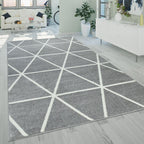 Modern Geometric Rug for Living-Room in Gray-0